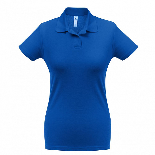 Рубашка поло женская ID.001 ярко-синяя с логотипом в Астрахани заказать по выгодной цене в кибермаркете AvroraStore