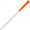 Ручка шариковая Favorite, белая с оранжевым с логотипом в Астрахани заказать по выгодной цене в кибермаркете AvroraStore