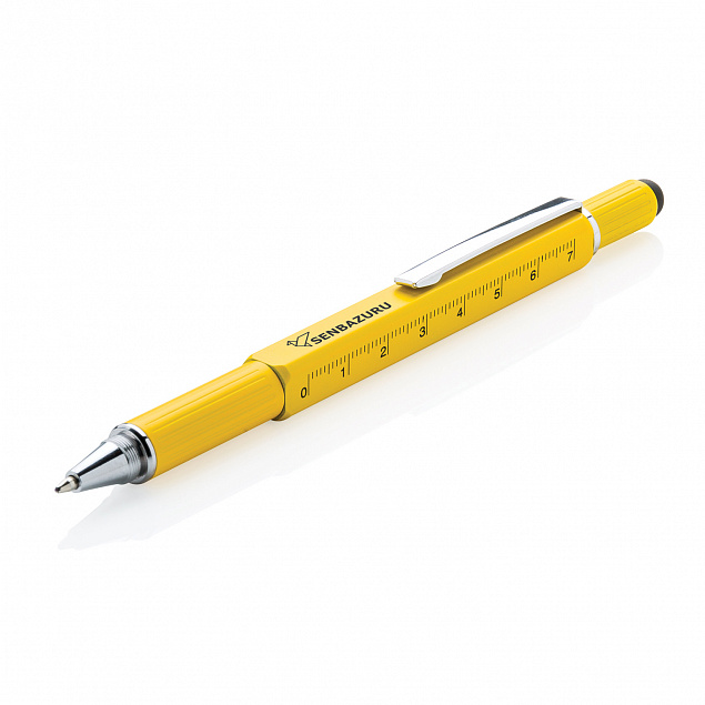 Многофункциональная ручка 5 в 1, желтый с логотипом в Астрахани заказать по выгодной цене в кибермаркете AvroraStore