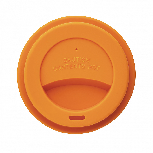 Стакан с крышкой PLA, 350 мл, оранжевый с логотипом в Астрахани заказать по выгодной цене в кибермаркете AvroraStore