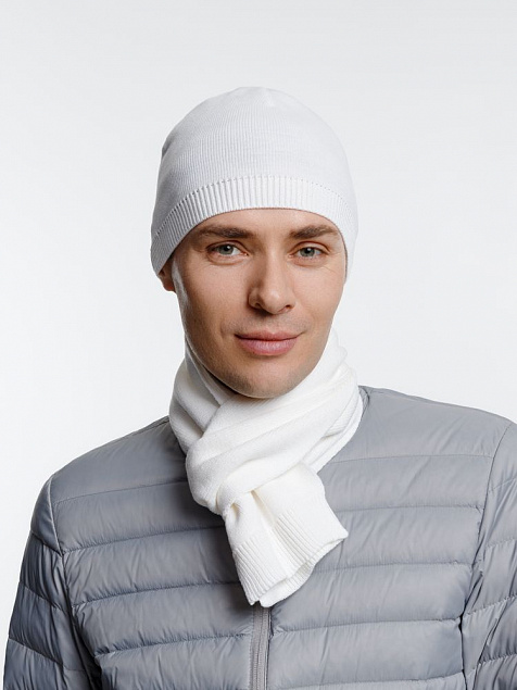 Шарф Siver, белый с логотипом в Астрахани заказать по выгодной цене в кибермаркете AvroraStore