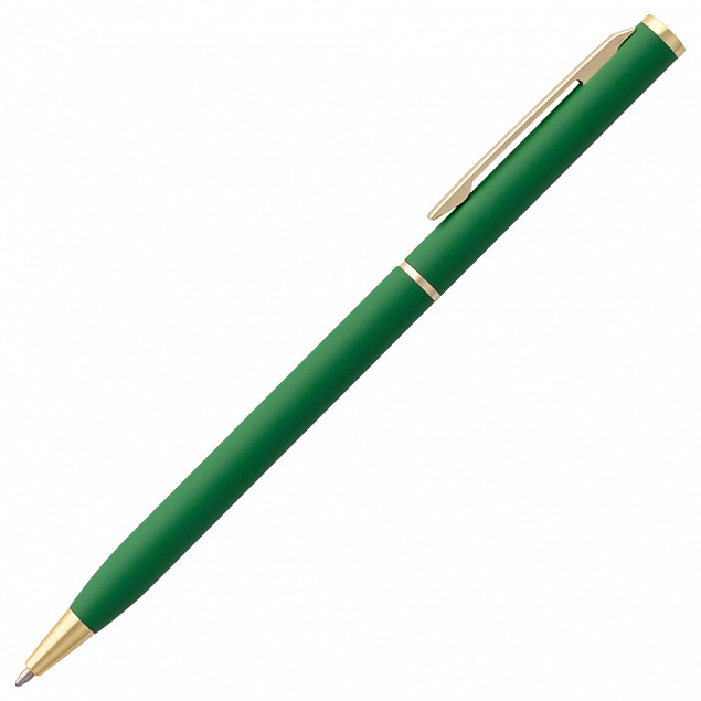 Ручка шариковая Hotel Gold, ver.2, зеленая с логотипом в Астрахани заказать по выгодной цене в кибермаркете AvroraStore
