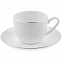 Кофейная пара Mansion Select, белая с серебристой отводкой с логотипом в Астрахани заказать по выгодной цене в кибермаркете AvroraStore
