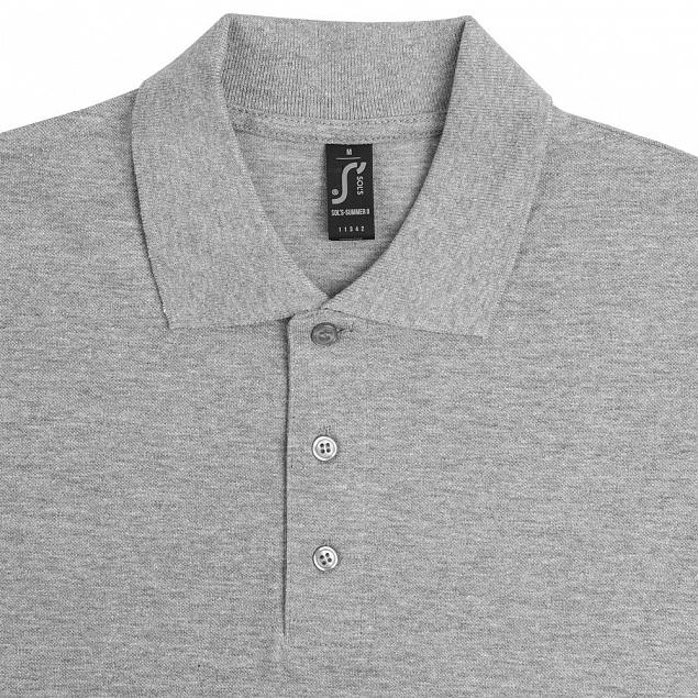 Рубашка поло мужская SUMMER 170, серый меланж с логотипом в Астрахани заказать по выгодной цене в кибермаркете AvroraStore