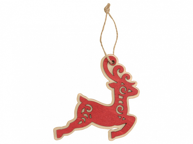 Подвеска деревянная Рождественский олень с логотипом в Астрахани заказать по выгодной цене в кибермаркете AvroraStore