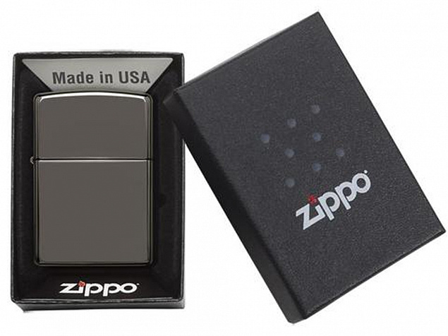 Зажигалка ZIPPO Classic с покрытием Black Ice® с логотипом в Астрахани заказать по выгодной цене в кибермаркете AvroraStore