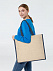 Холщовая сумка для покупок Bagari с синей отделкой с логотипом в Астрахани заказать по выгодной цене в кибермаркете AvroraStore
