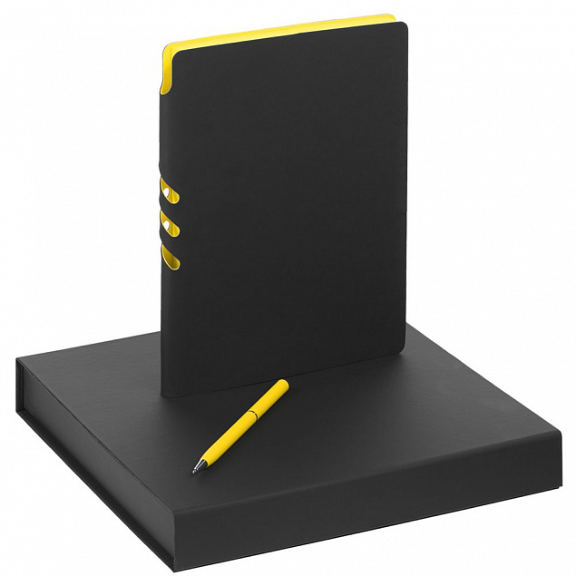 Набор Flexpen Black, желтый с логотипом в Астрахани заказать по выгодной цене в кибермаркете AvroraStore