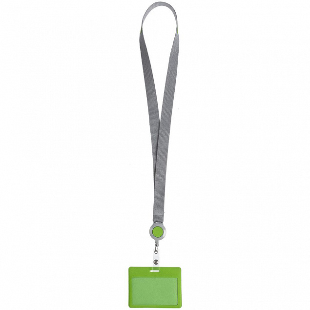 Чехол для карточки с лентой и ретрактором Devon, зеленый с логотипом в Астрахани заказать по выгодной цене в кибермаркете AvroraStore
