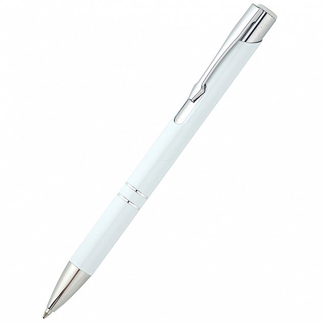 Ручка металлическая Holly - Белый BB с логотипом в Астрахани заказать по выгодной цене в кибермаркете AvroraStore