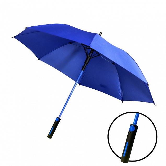 Зонт-трость Golf - Синий HH с логотипом в Астрахани заказать по выгодной цене в кибермаркете AvroraStore