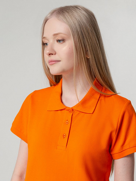 Рубашка поло женская Virma Lady, оранжевая с логотипом в Астрахани заказать по выгодной цене в кибермаркете AvroraStore