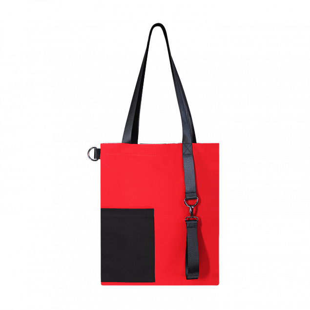 Шоппер Superbag Color (красный с чёрным) с логотипом в Астрахани заказать по выгодной цене в кибермаркете AvroraStore