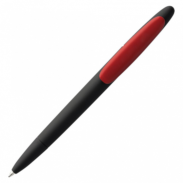 Ручка шариковая Prodir DS5 TRR-P Soft Touch, черная с красным с логотипом в Астрахани заказать по выгодной цене в кибермаркете AvroraStore