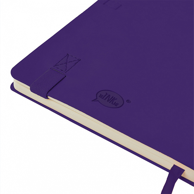Бизнес-блокнот "Gracy", 130х210 мм, фиолет., кремовая бумага, гибкая обложка, в линейку, на резинке с логотипом в Астрахани заказать по выгодной цене в кибермаркете AvroraStore