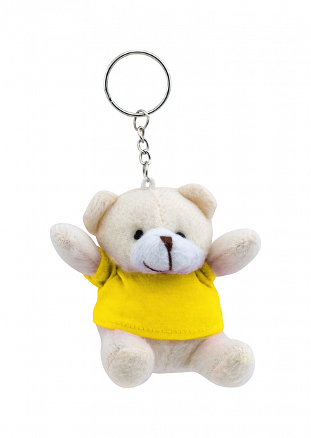 Брелок плюшевый мишка, желтый  с логотипом в Астрахани заказать по выгодной цене в кибермаркете AvroraStore