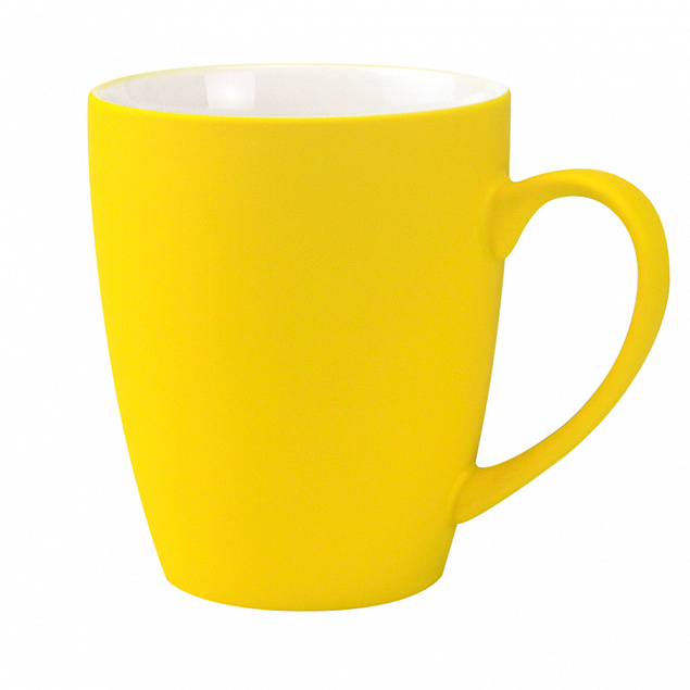 Кружка Elegante софт-тач 350мл - Желтый KK с логотипом в Астрахани заказать по выгодной цене в кибермаркете AvroraStore