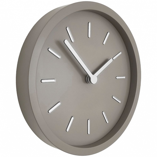 Часы настенные Bronco Sophie, серо-бежевые с логотипом в Астрахани заказать по выгодной цене в кибермаркете AvroraStore