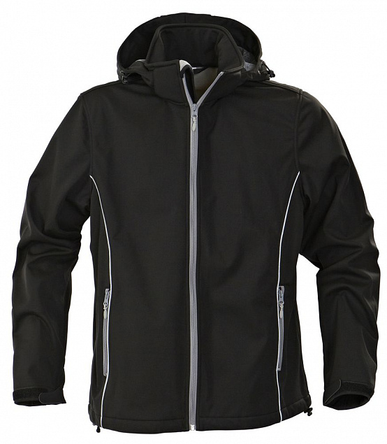 Куртка софтшелл мужская SKYRUNNING, черная с логотипом в Астрахани заказать по выгодной цене в кибермаркете AvroraStore
