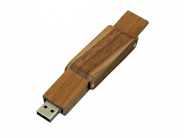 USB 2.0- флешка на 64 Гб прямоугольной формы с раскладным корпусом с логотипом в Астрахани заказать по выгодной цене в кибермаркете AvroraStore