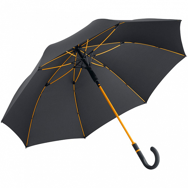 Зонт-трость с цветными спицами Color Style, оранжевый с логотипом в Астрахани заказать по выгодной цене в кибермаркете AvroraStore
