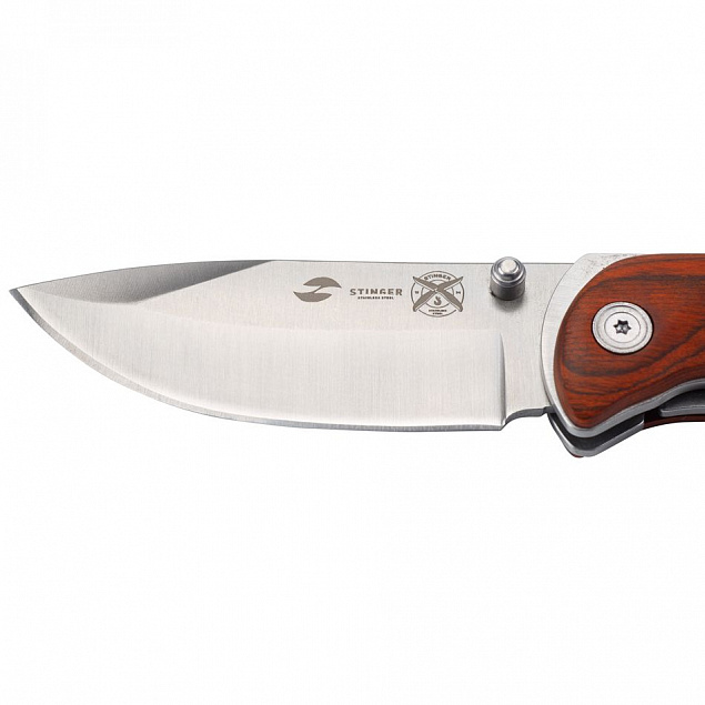 Складной нож Stinger 8236, коричневый с логотипом в Астрахани заказать по выгодной цене в кибермаркете AvroraStore