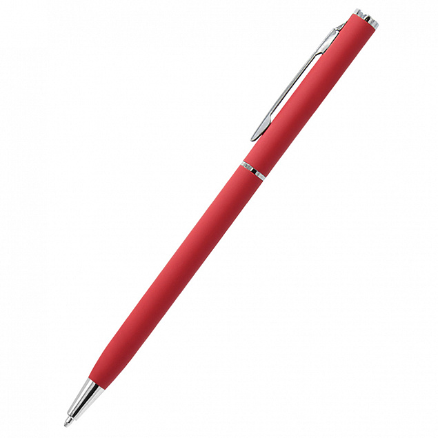 Ручка шариковая металлическая Tinny Soft - Красный PP с логотипом в Астрахани заказать по выгодной цене в кибермаркете AvroraStore