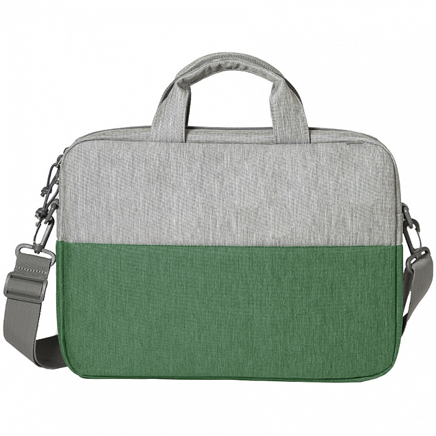 Конференц-сумка BEAM NOTE, серый/зеленый, 39х30х6.5 см, ткань верха:100% полиамид, под-д:100%полиэст с логотипом в Астрахани заказать по выгодной цене в кибермаркете AvroraStore
