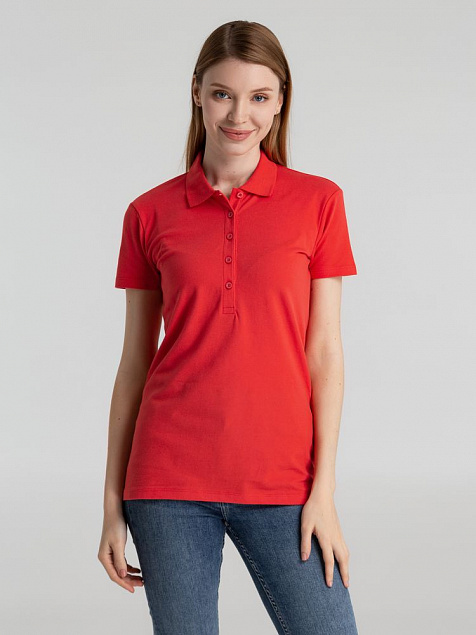 Рубашка поло женская PHOENIX WOMEN, красная с логотипом в Астрахани заказать по выгодной цене в кибермаркете AvroraStore