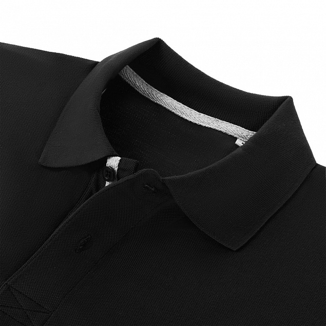 Рубашка поло мужская Virma Premium, черная с логотипом в Астрахани заказать по выгодной цене в кибермаркете AvroraStore