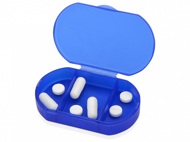 Футляр для таблеток и витаминов Личный фармацевт, синий с логотипом в Астрахани заказать по выгодной цене в кибермаркете AvroraStore