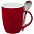 Кружка с ложкой Cheer Up ver.2, красная с логотипом в Астрахани заказать по выгодной цене в кибермаркете AvroraStore