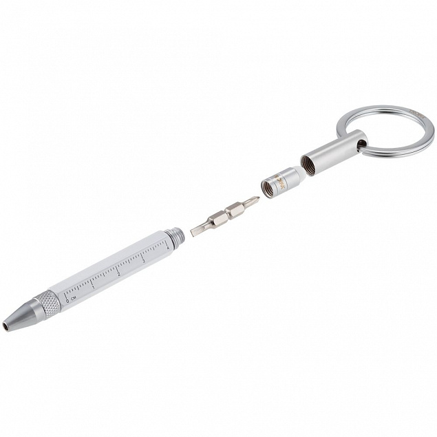 Ручка-брелок Construction Micro, белый с логотипом в Астрахани заказать по выгодной цене в кибермаркете AvroraStore