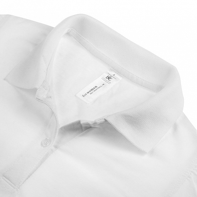 Рубашка поло женская Heavymill белая с логотипом в Астрахани заказать по выгодной цене в кибермаркете AvroraStore