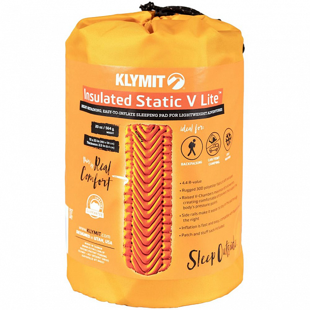 Надувной коврик Insulated Static V Lite, оранжевый с логотипом в Астрахани заказать по выгодной цене в кибермаркете AvroraStore
