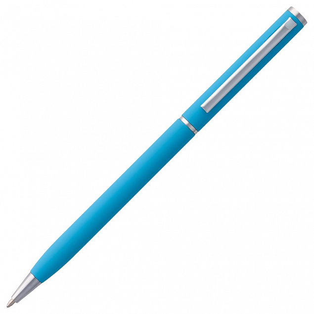 Ручка шариковая Hotel Chrome, ver.2, голубая с логотипом в Астрахани заказать по выгодной цене в кибермаркете AvroraStore