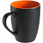 Кружка Bright Tulip, матовая, черная с оранжевым с логотипом в Астрахани заказать по выгодной цене в кибермаркете AvroraStore