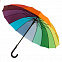 Зонт-трость  "Радуга", пластиковая ручка, полуавтомат с логотипом в Астрахани заказать по выгодной цене в кибермаркете AvroraStore