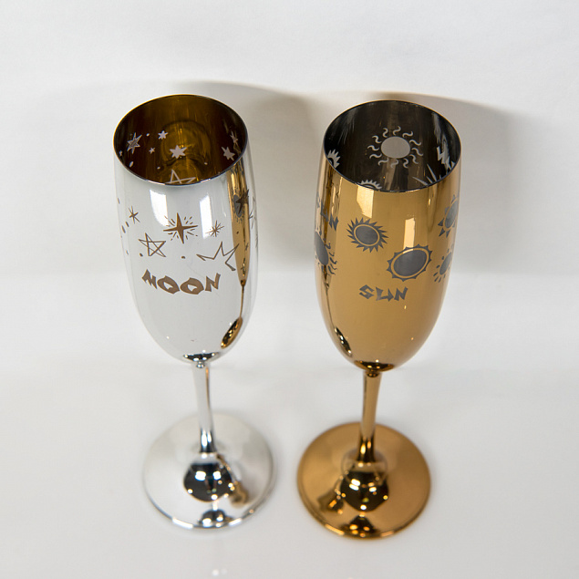Набор бокалов для шампанского MOONSUN (2шт) с логотипом в Астрахани заказать по выгодной цене в кибермаркете AvroraStore