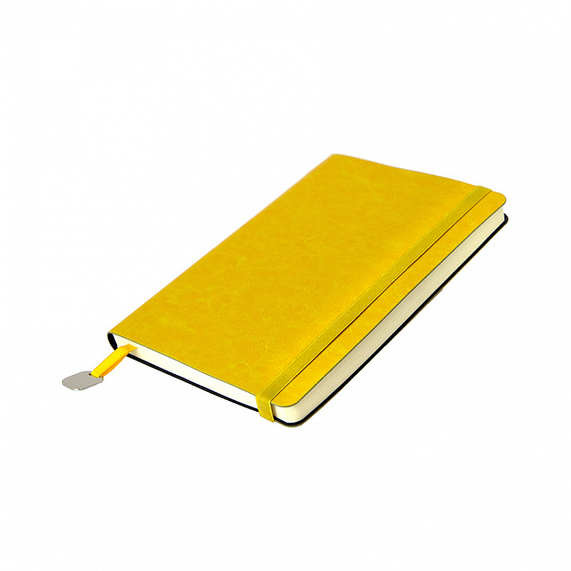 Ежедневник недатированный Boomer, А5,  желтый, кремовый блок, без обреза с логотипом в Астрахани заказать по выгодной цене в кибермаркете AvroraStore