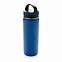 Герметичная вакуумная бутылка с широким горлышком, синяя с логотипом в Астрахани заказать по выгодной цене в кибермаркете AvroraStore
