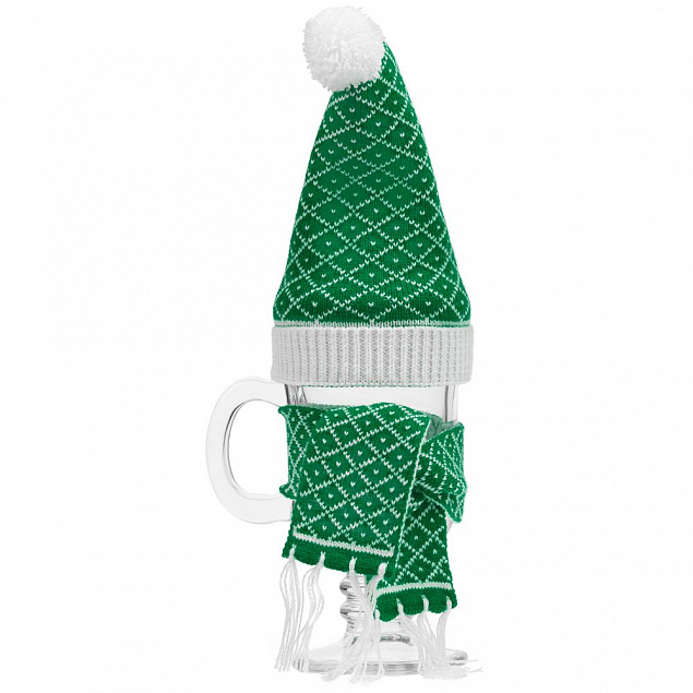Вязаный шарфик Dress Cup, зеленый с логотипом в Астрахани заказать по выгодной цене в кибермаркете AvroraStore