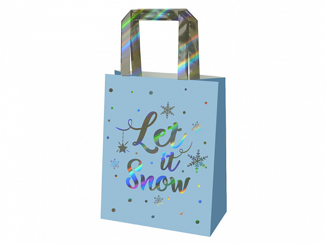 Подарочный пакет «Let it snow!» с логотипом в Астрахани заказать по выгодной цене в кибермаркете AvroraStore