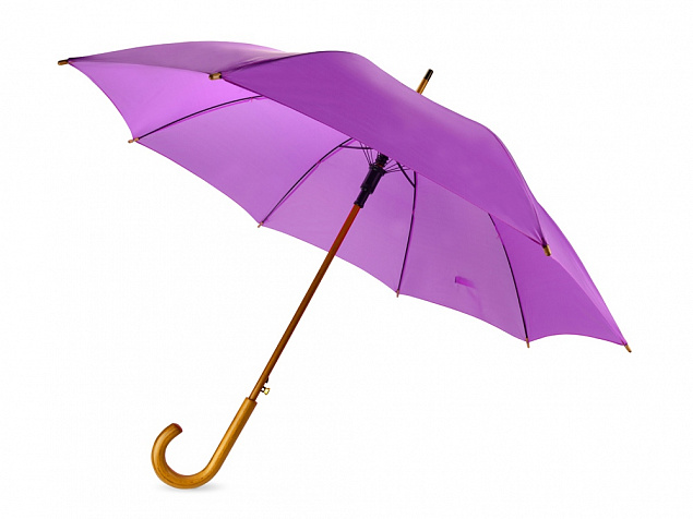 Зонт-трость полуавтоматический с деревянной ручкой с логотипом в Астрахани заказать по выгодной цене в кибермаркете AvroraStore