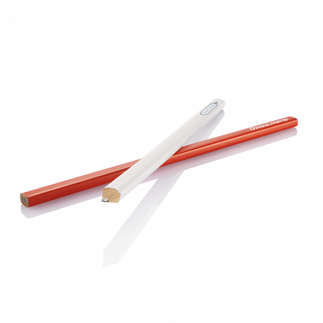 Деревянный карандаш, 25 см, белый с логотипом в Астрахани заказать по выгодной цене в кибермаркете AvroraStore