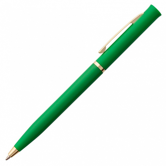 Ручка шариковая Euro Gold, зеленая с логотипом в Астрахани заказать по выгодной цене в кибермаркете AvroraStore