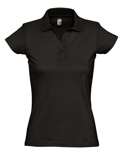 Рубашка поло женская Prescott Women 170, черная с логотипом в Астрахани заказать по выгодной цене в кибермаркете AvroraStore