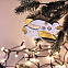 Ёлочная игрушка Самолетик (белый с золотым ) с логотипом в Астрахани заказать по выгодной цене в кибермаркете AvroraStore