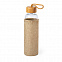 Бутылка для воды KASFOL, стекло, бамбук, 500 мл с логотипом в Астрахани заказать по выгодной цене в кибермаркете AvroraStore