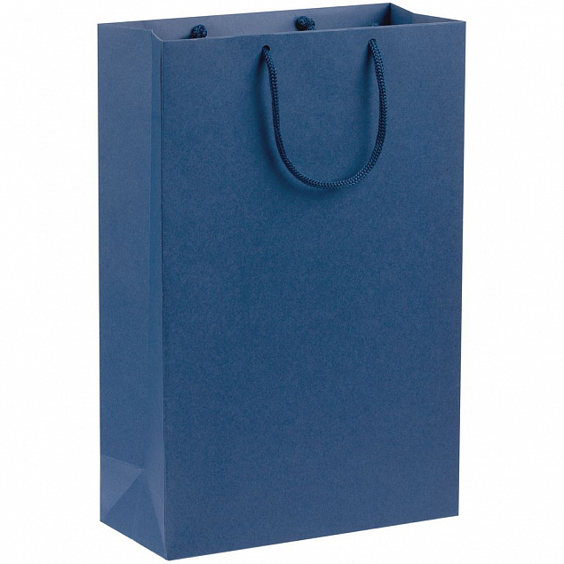 Пакет бумажный Porta, средний, синий с логотипом в Астрахани заказать по выгодной цене в кибермаркете AvroraStore